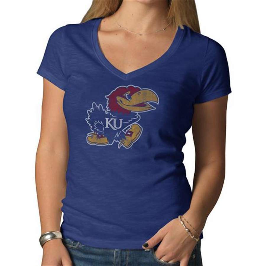 Kansas Jayhawks – Scrum Premium V-Neck Juniors T-Shirt