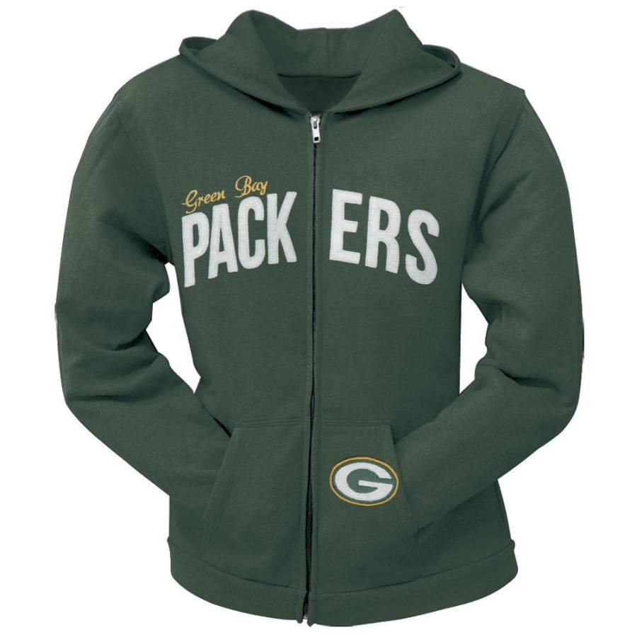 Green Bay Packers – Pep Rally Premium Juniors Full Zip Hoodie