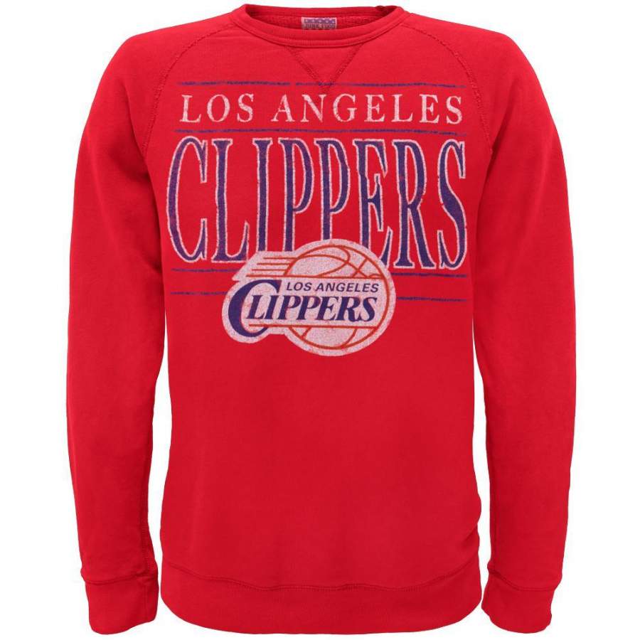 Los Angeles Clippers – Distressed Classic Logo Crew Neck Sweatshirt