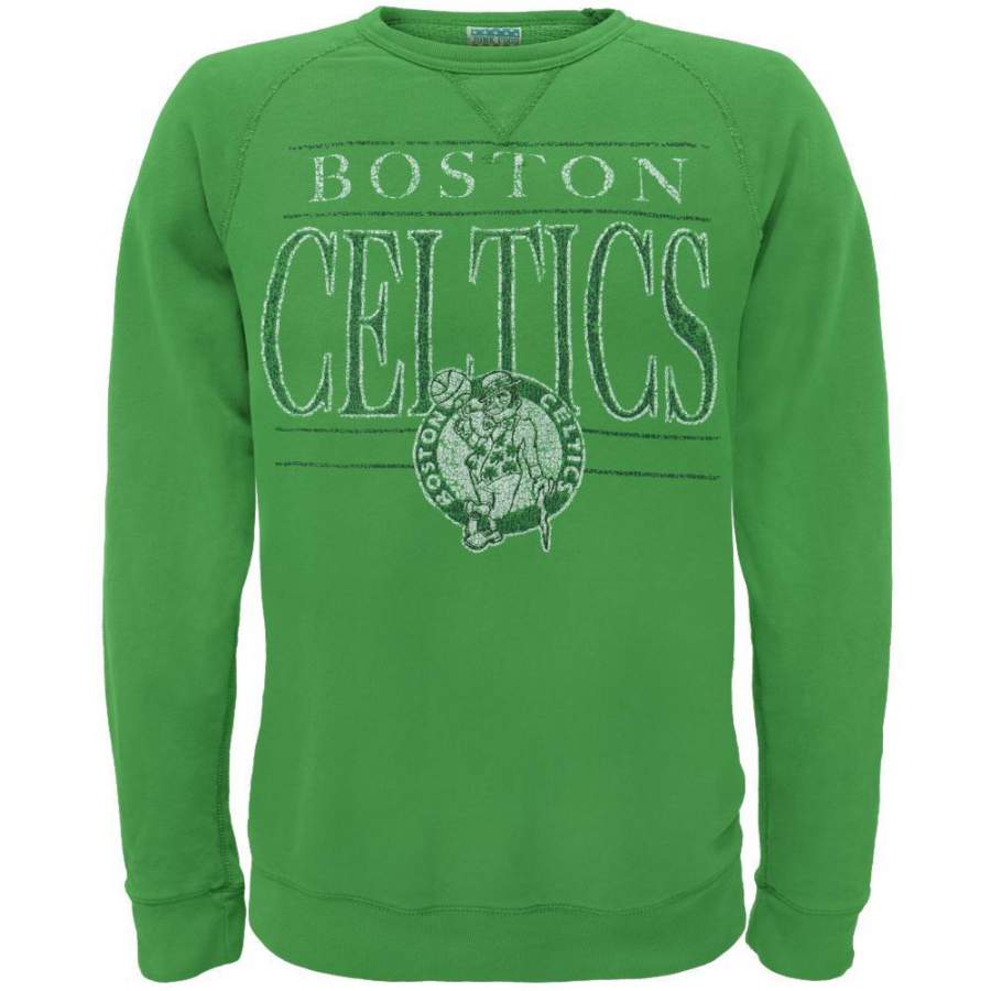 Boston Celtics – Distressed Classic Logo Crew Neck Sweatshirt