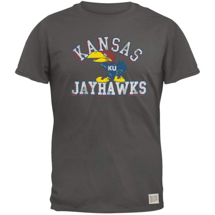 Kansas Jayhawks – Bird in Letters Vintage Adult Soft T-Shirt