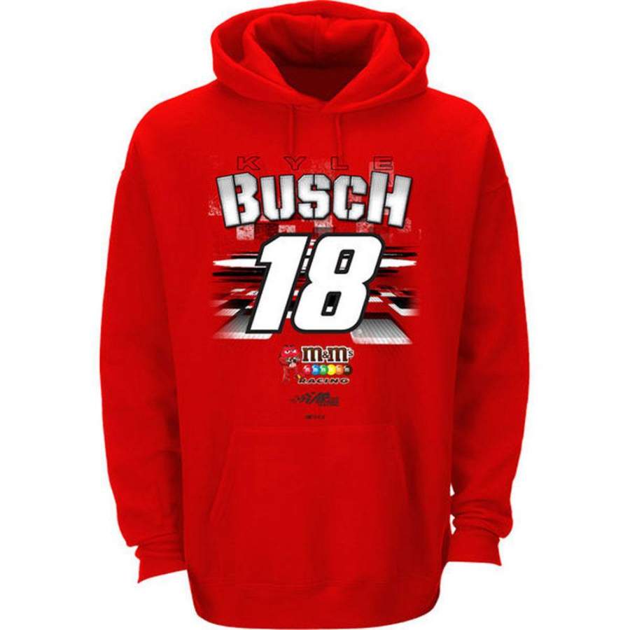 Kyle Busch – 18 Fan Up Adult Pullover Hoodie