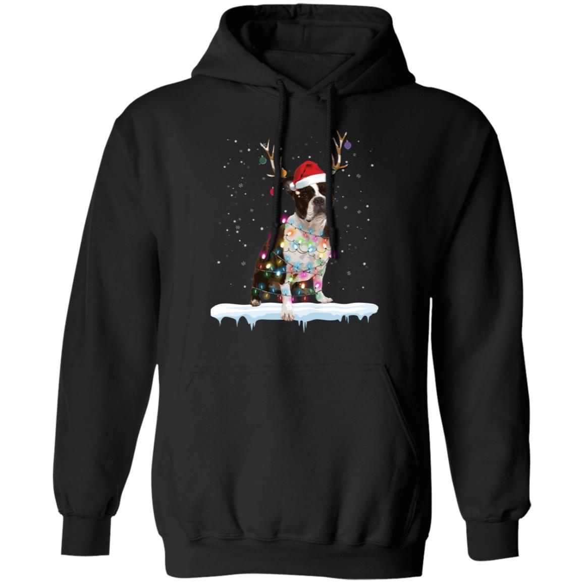 Boston Terrier Reindeer Christmas Sweatshirt For Dog Lover