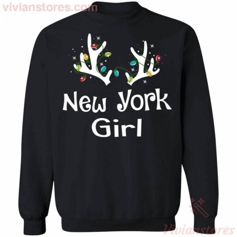 Christmas Reindeer New York Girl Sweatshirt Lovely Xmas Shirt MT10