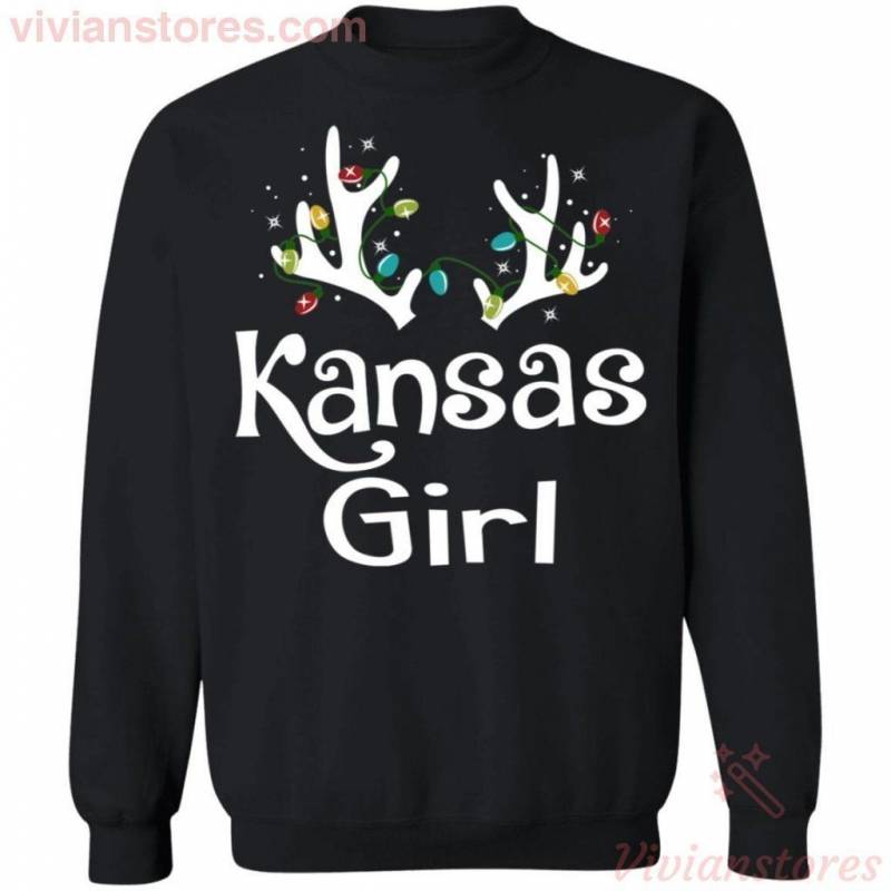 Christmas Reindeer Kansas Girl Sweatshirt Lovely Xmas Shirt MT10