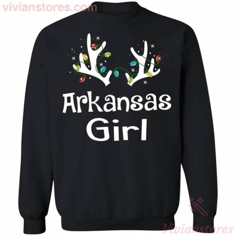 Christmas Reindeer Arkansas Girl Sweatshirt Lovely Xmas Shirt MT10