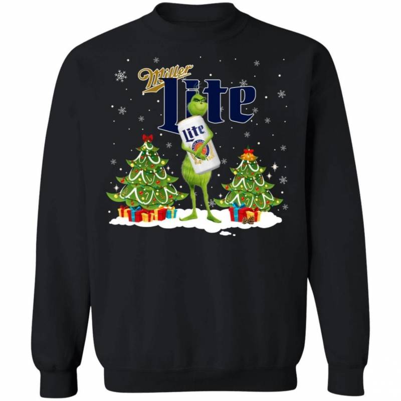 Christmas Ginch Sweater Grinch Hold Miller Lite Xmas Beer Shirt PT11