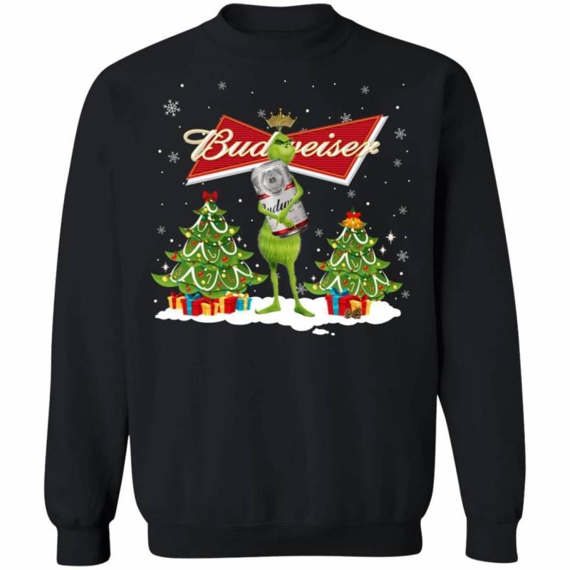 Christmas Ginch Sweater Grinch Hold Budweiser Xmas Beer Shirt PT11