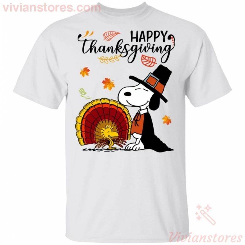 Happy Thanksgiving Snoopy & Woodstock Shirt Lovely Gift MT10