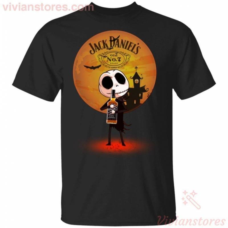 Jack Skellington Holding Jack Daniel’s Tennessee Whisky T-shirt Halloween Costume HA09