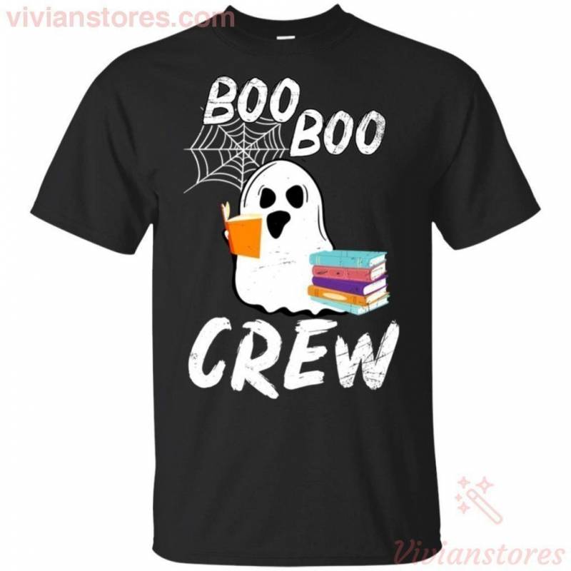 Librarian Ghost Boo Boo Crew T-Shirt Halloween Costume PT08