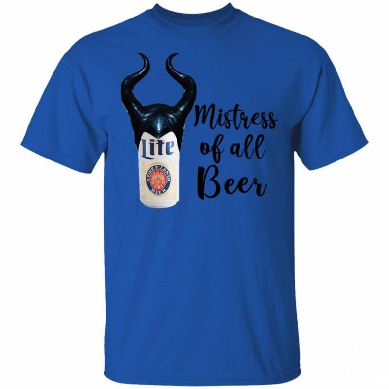 Maleficent Miller Lite T-Shirt Mistress Of All Beer Tee For Beer Lover MT12