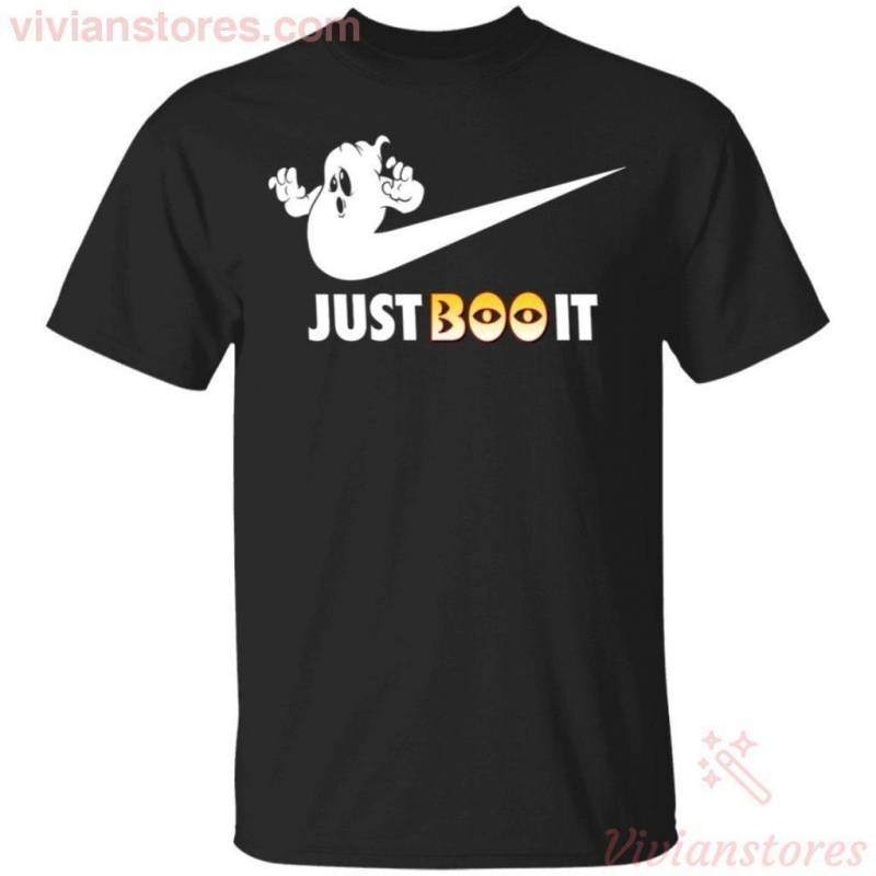 Just Boo It Funny Ghost Swoosh T-shirt Halloween Costume HA09