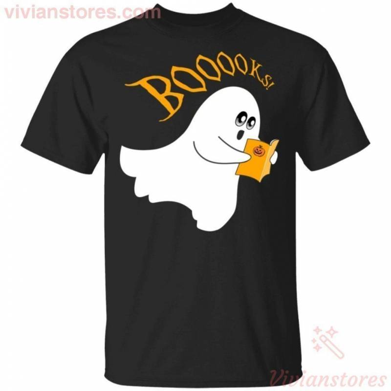 Ghost Reading Books Funny Halloween T-shirt For Men Women TT09