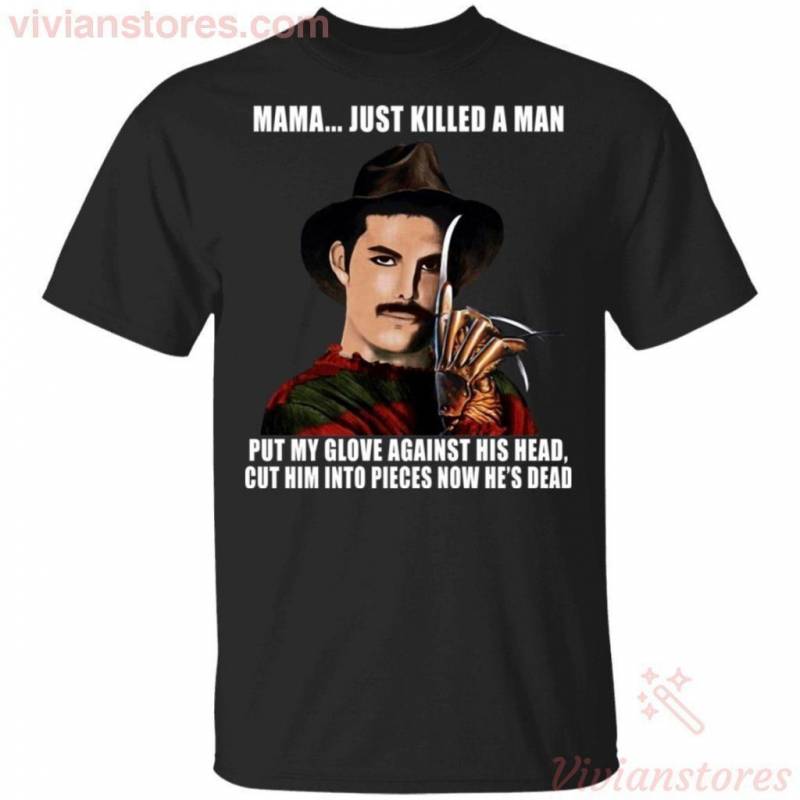 Freddie Mercury In Freddy Krueger Costume Bohemian Rhapsody T-shirt Halloween Costume VA09