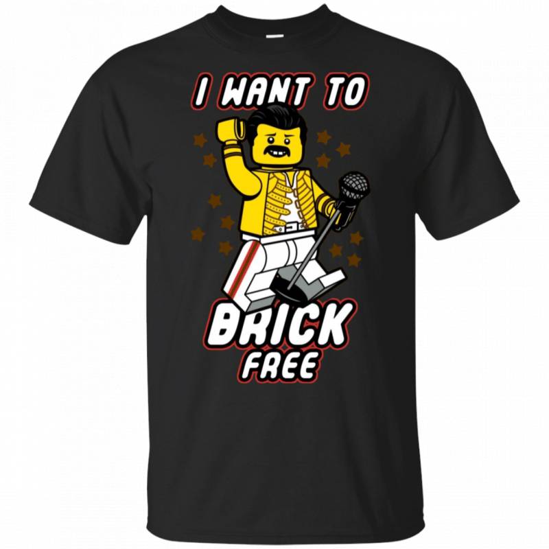 Lego Freddie Mercury – I want To Brick Free Gift Shirt For Lego Lover MN04