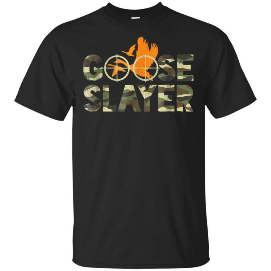 Goose Slayer Camouflage Funny Goose Hunting Humor Tshirt