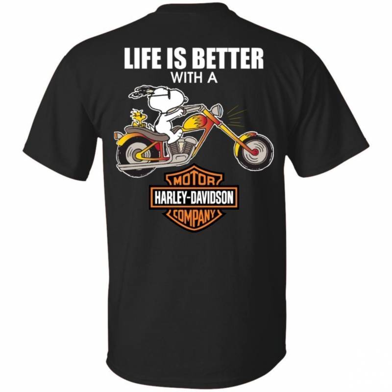 Life Is Better With A Harley Snoopy T-shirt Men Women LT05