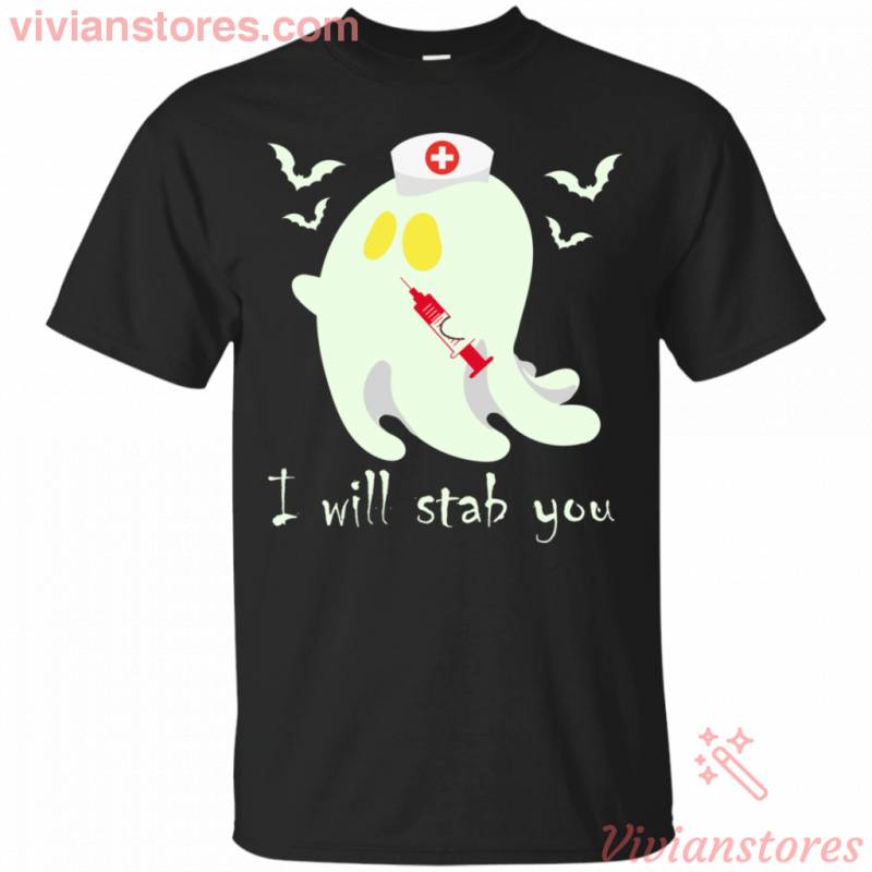 I Will Stab You Halloween Nurse Ghost T-Shirt