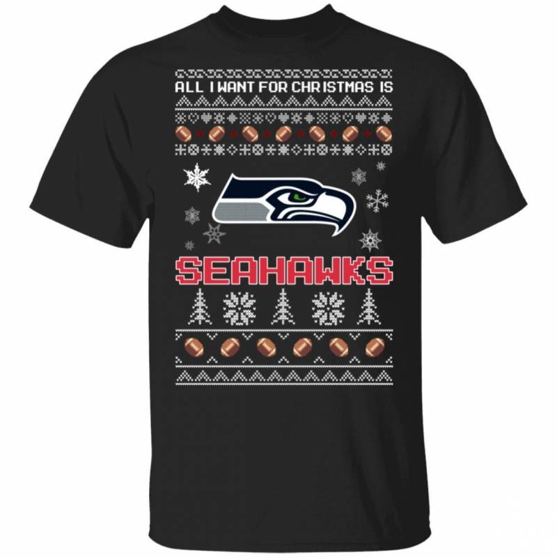 All I Want For Christmas Is Seahawks T-Shirt Santa Tee HA09