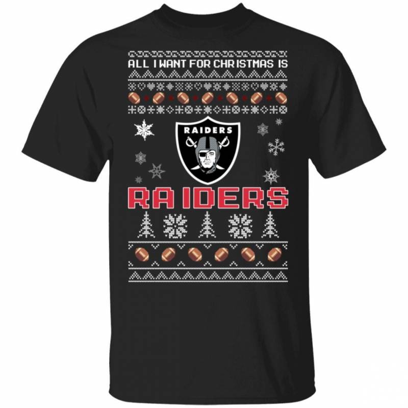 All I Want For Christmas Is Raiders T-Shirt Santa Tee HA09