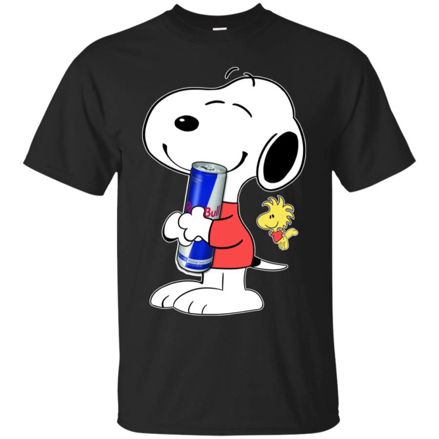 Cute Snoopy Hug Red Bull Can Funny Drinking Shirt KA01