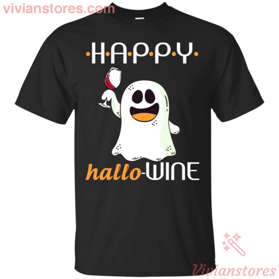 Hallowine Wine Halloween Ghost T-Shirt Drinking Wine