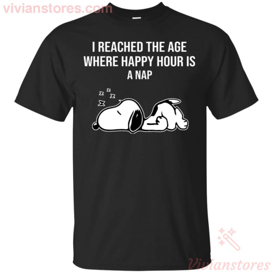 I Reached The Age Where happy Hour Is A Nap – Snoopy Shirt LT01