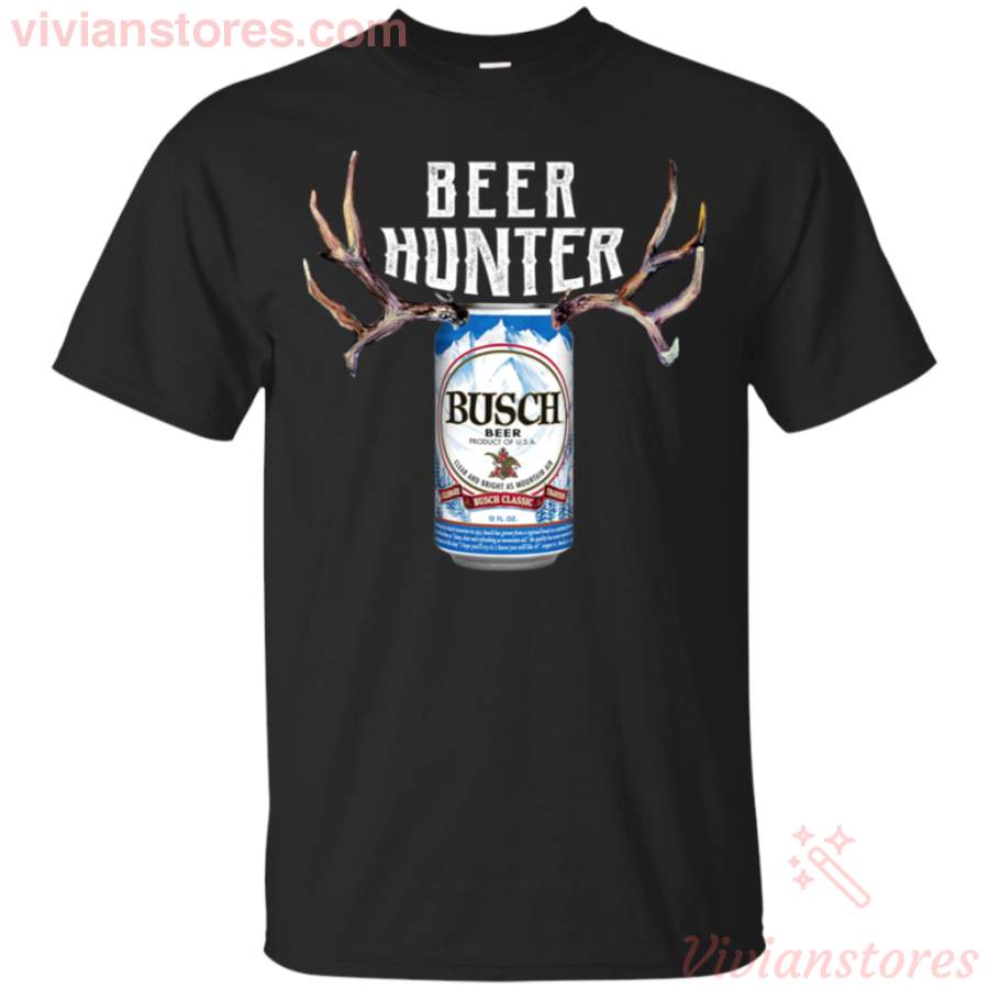 Beer Hunter Busch Funny Hunting Beer Reindeer T-Shirt