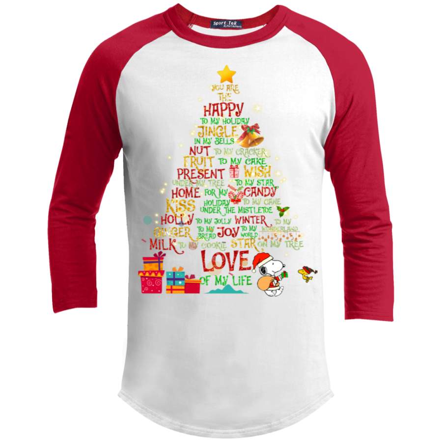 Christmas Snoopy Raglan Sleeve Shirt You Are The Happy Xmas Gift