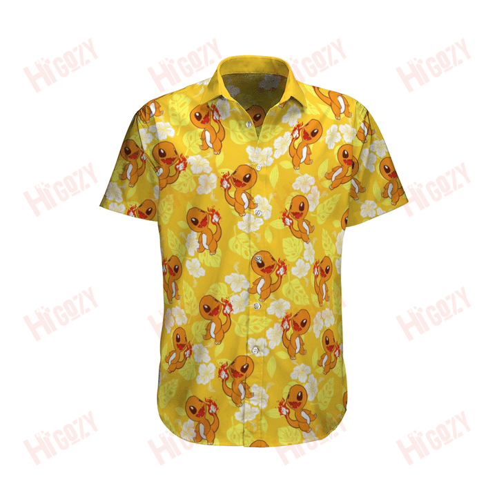 Anime Summer Hawaiian Shirt And Short, Anime Summer Shirt, Anime Set Hawaiian, Pok??mon Hawaii Shirt, Charmander Pokemon Shirt, Charmander Hawaii Shirt, Pokemon Lover Shirt