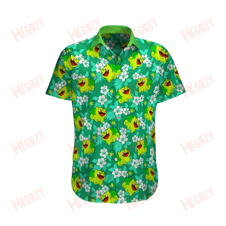 Anime Summer Hawaiian Shirt And Short, Anime Summer Shirt, Anime Set Hawaiian, Pok??mon Hawaii Shirt, Bulbasaur Turtle Shirt, Bulbasaur Hawaii Shirt, Pokemon Lover Shirt