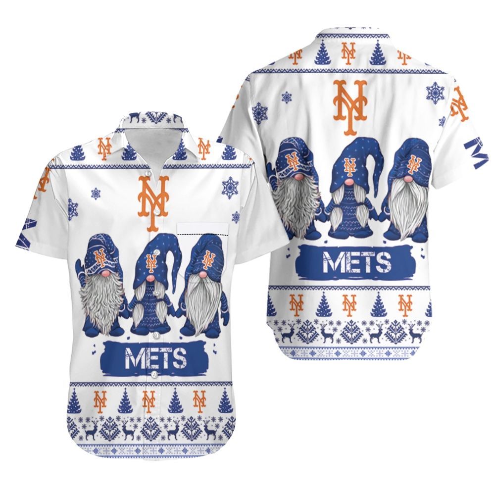 Christmas Gnomes New York Mets Ugly Sweatshirt Christmas 3D Hawaiian Shirt