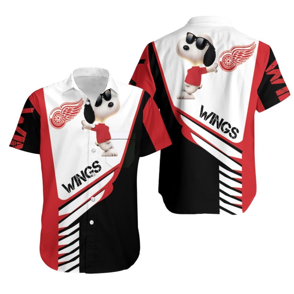 Detroit Red Wings Snoopy For Fans 3D Hawaiian Shirt