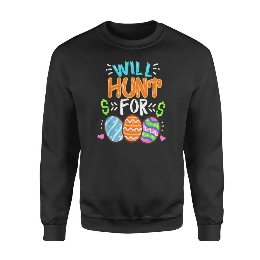 Happy Easter Day TShirt Colorful Egg Tee Gift Hunting – Standard Fleece Sweatshirt