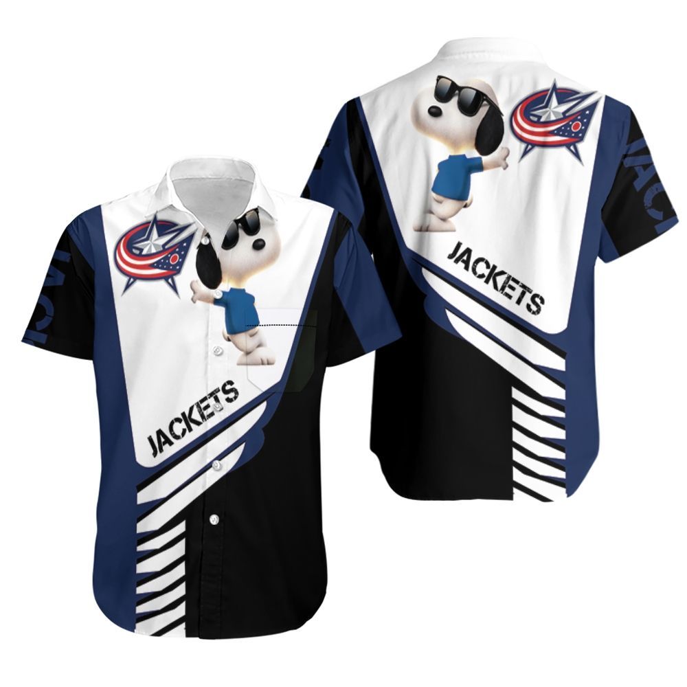 Columbus Blue Jackets Snoopy For Fans 3D Hawaiian Shirt