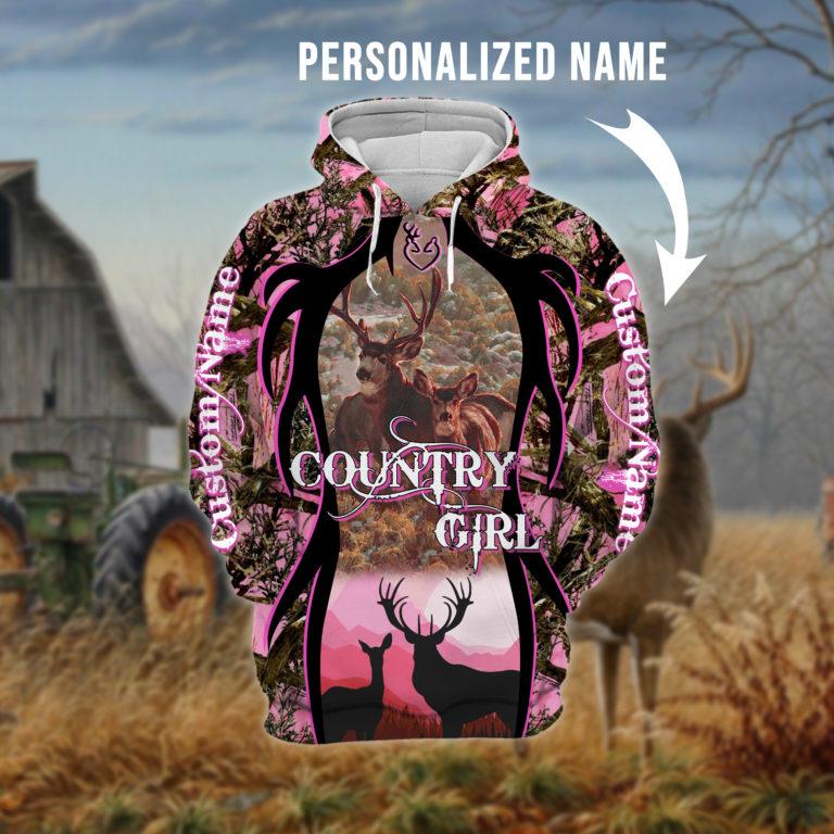 Higozy? Personalized Country Girl & Deer Hunting 3D Hoodie – LV1156