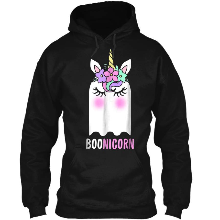 Boonicorn Unicorn Ghost Unicorn Halloween for Girls Pullover Hoodie 8 oz