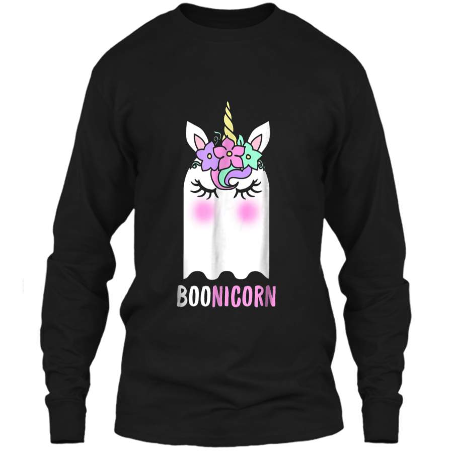 Boonicorn Unicorn Ghost Unicorn Halloween for Girls LS Ultra Cotton Tshirt