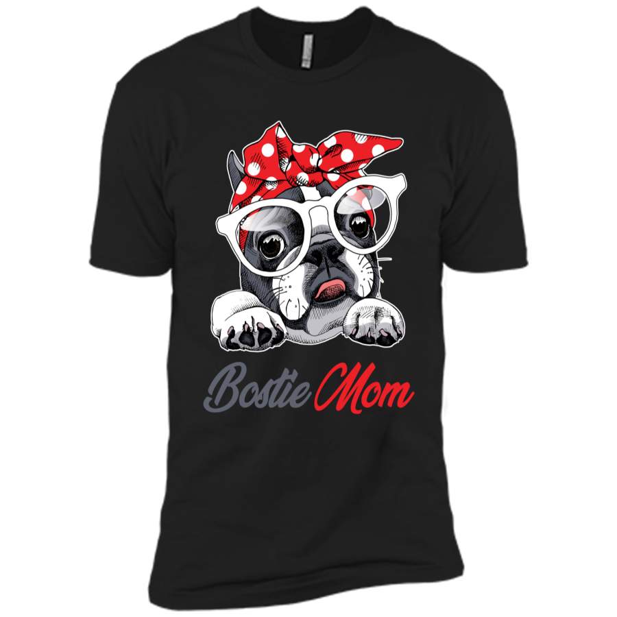 Bostie Mom T-Shirt Boston Terrier Gift For Women Next Level Premium Short Sleeve Tee