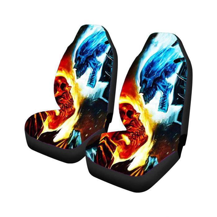 Ghost Rider Red Vs Blue Flame Car Seat Covers