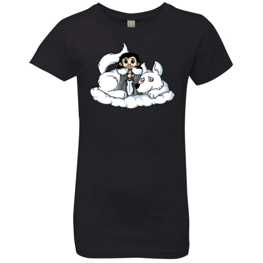 Cute Jon Snow and Ghost Girls Premium T-Shirt