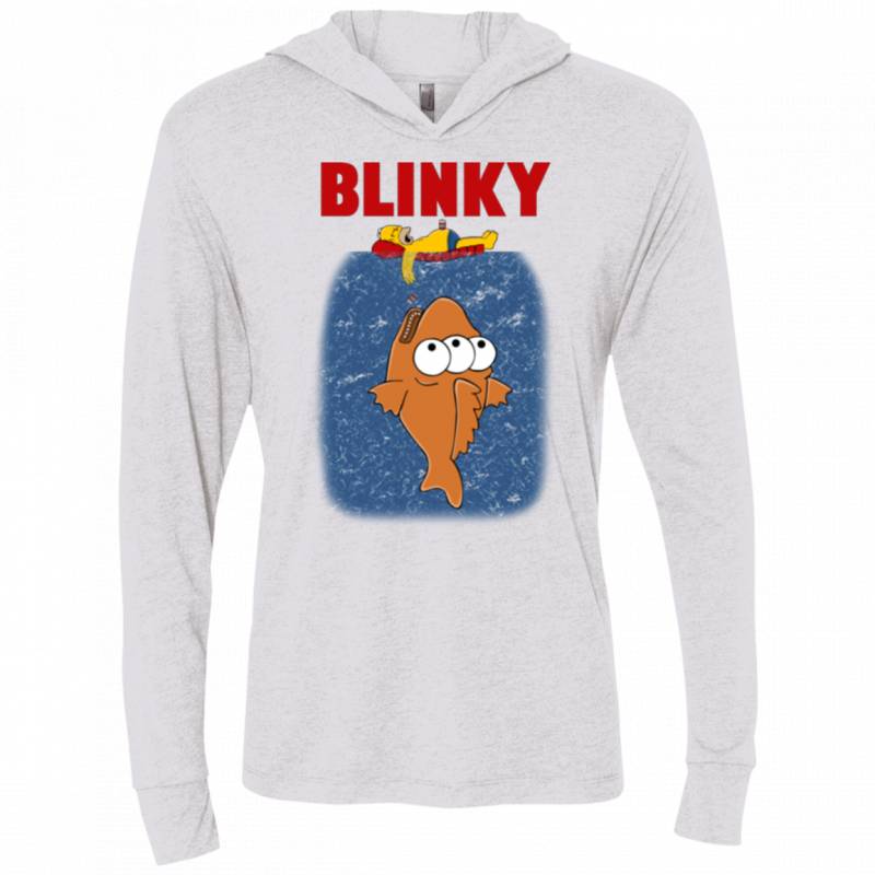 Blinky Jaws Triblend Long Sleeve Hoodie Tee