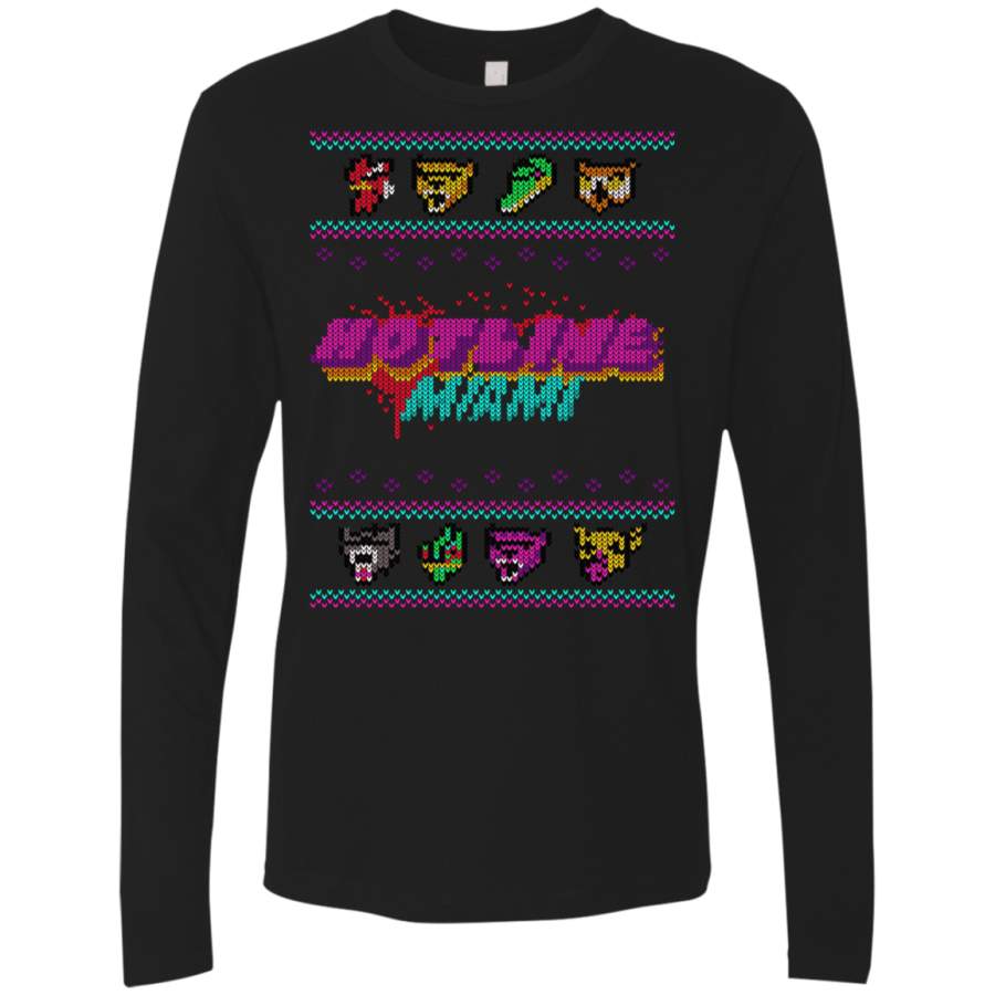 Christmas Sweater Hotline Miami Men’s Premium Long Sleeve