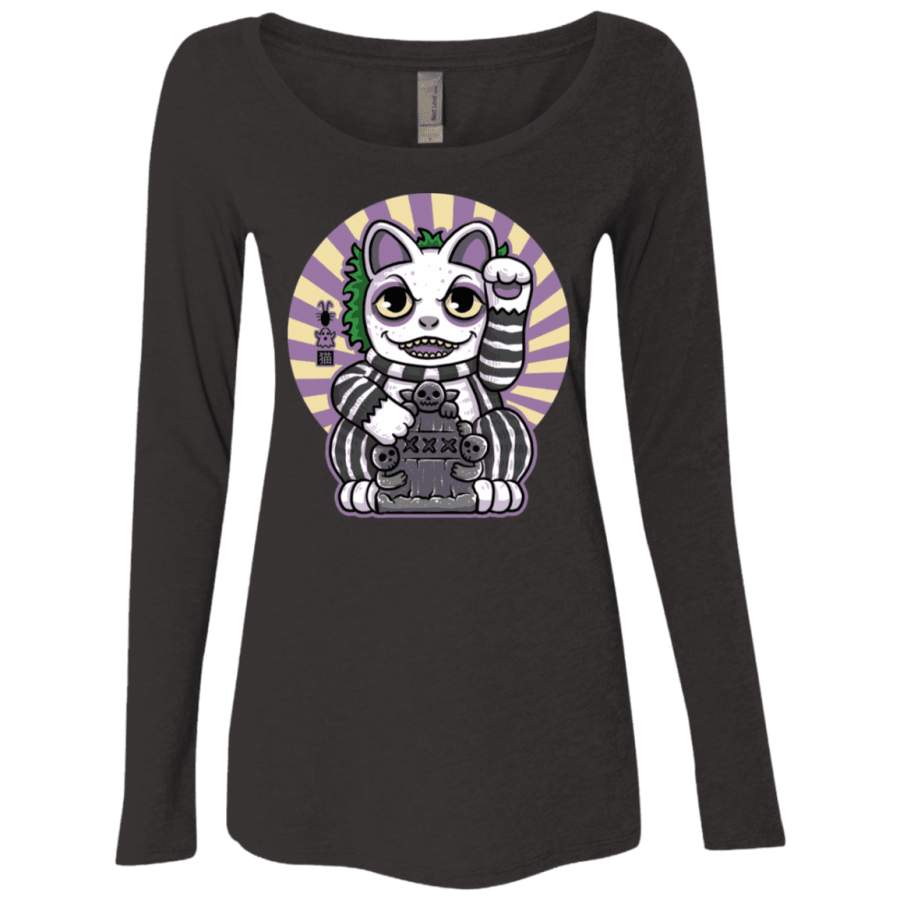 Ghost Neko Women’s Triblend Long Sleeve Shirt