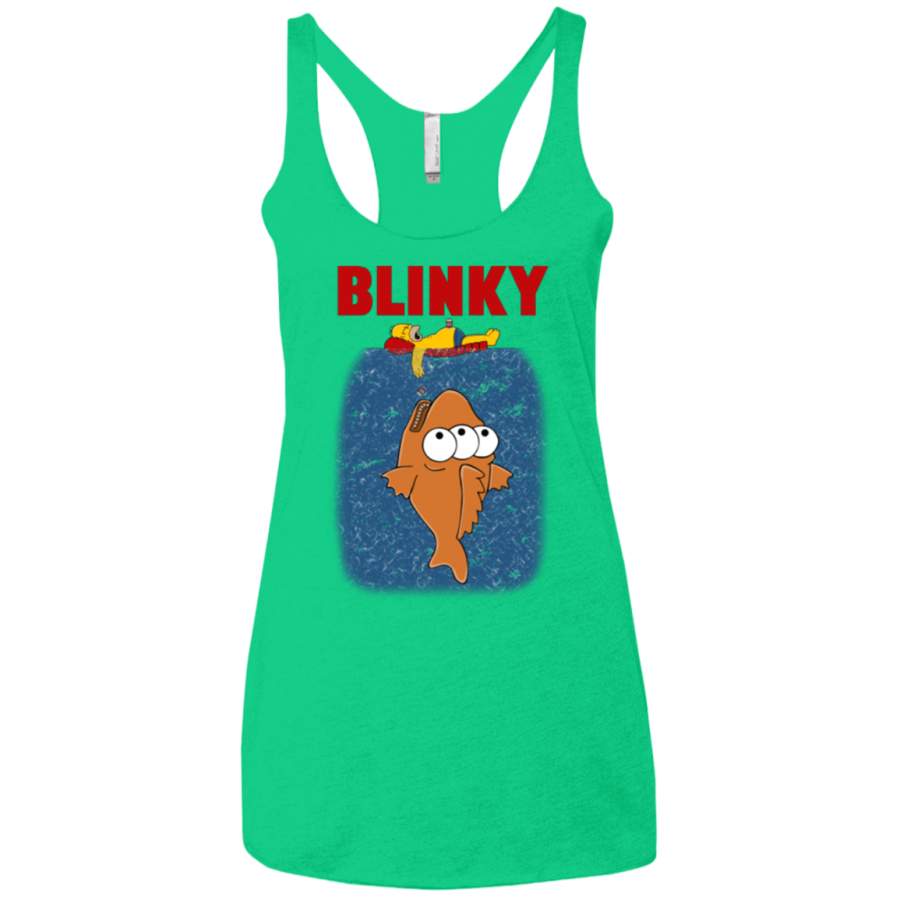 Blinky Jaws Women’s Triblend Racerback Tank