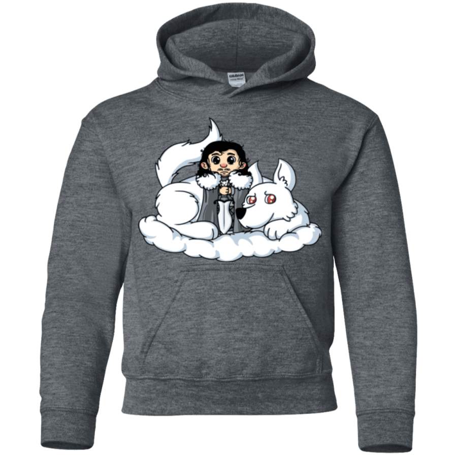 Cute Jon Snow and Ghost Youth Hoodie