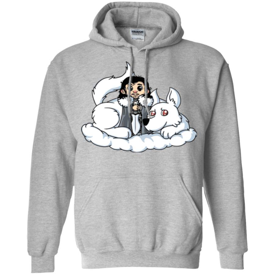 Cute Jon Snow and Ghost Pullover Hoodie