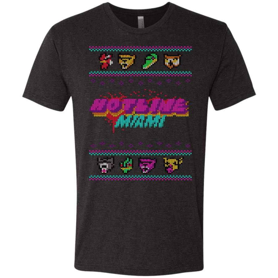 Christmas Sweater Hotline Miami Men’s Triblend T-Shirt