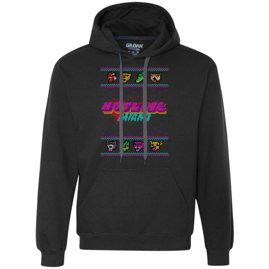 Christmas Sweater Hotline Miami Premium Fleece Hoodie